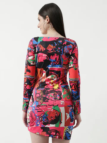 TOTO Picasso Digital Printed Overlap Dress (Set Of 1)